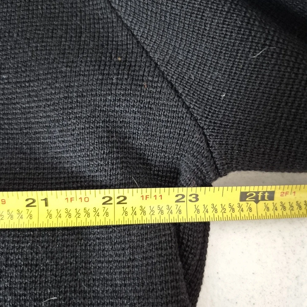 Vtg Banana Republic Sweater Mens XL Black X-Fine Merino Wool‎ 1/4 Zip  2000s